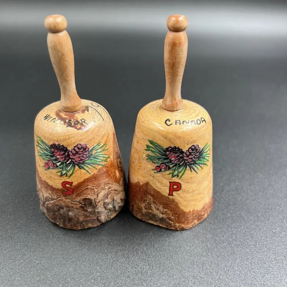 Wooden Canadian Bell Salt And Pepper‎ Shakers